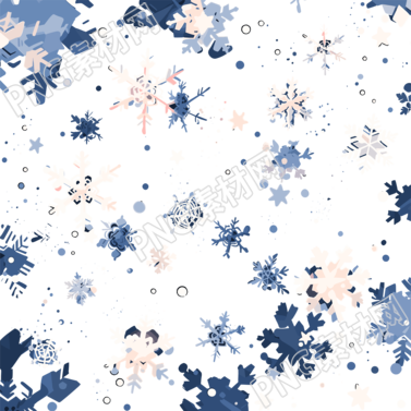 雪景雪花手绘素材