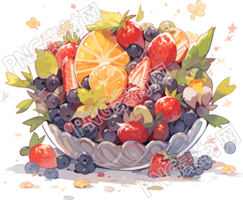 水果装饰手绘插画