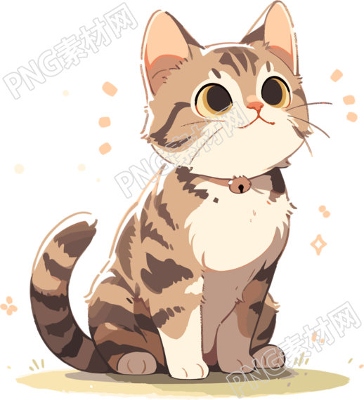 卡通猫手绘风格插图