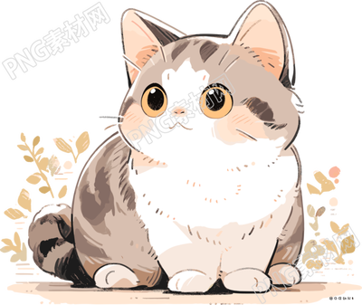 卡通猫手绘插画