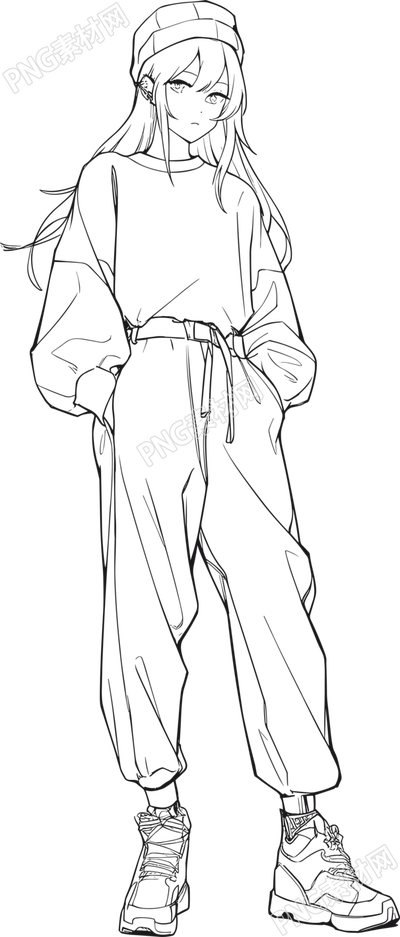 漫画女孩插画素材