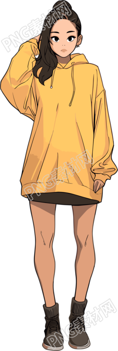 漫画女孩手绘插画