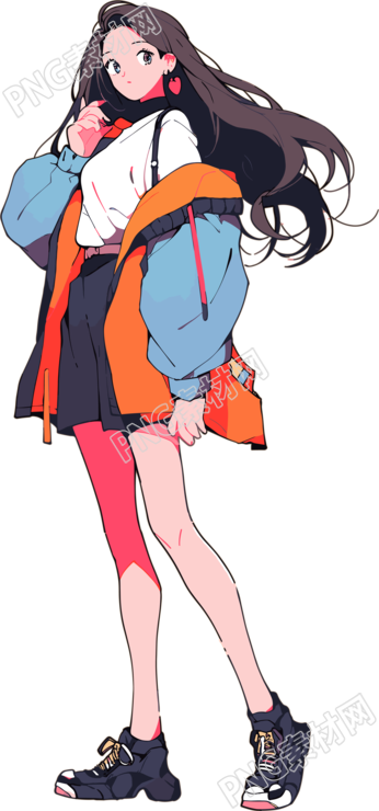 漫画女孩透明背景素材
