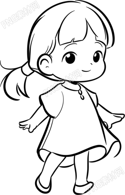小女孩简笔画