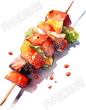 烤串创意手绘图形素材