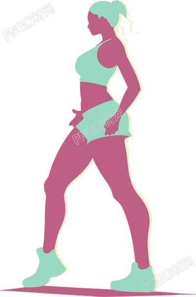 運(yùn)動(dòng)女生剪影創(chuàng)意設(shè)計(jì)插圖