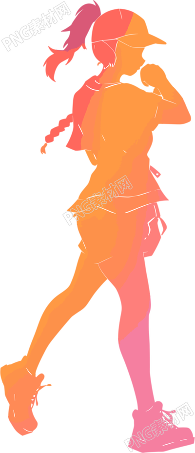 運(yùn)動(dòng)女生剪影圖形設(shè)計(jì)元素