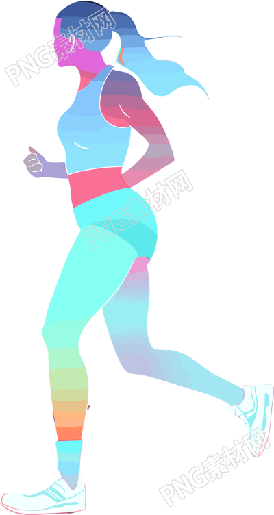 運(yùn)動(dòng)女生剪影高清圖形插畫