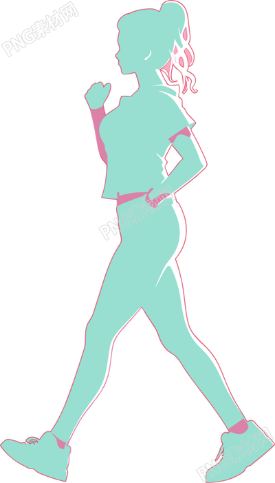 運(yùn)動(dòng)女生剪影透明背景插圖