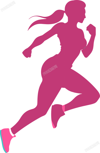 運動女生剪影創(chuàng)意商業(yè)插畫
