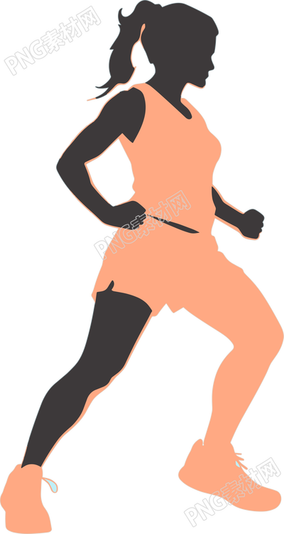 運動女生剪影可商用素材