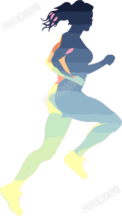 運動女生剪影簡潔素材