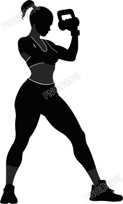 運動女生剪影插圖