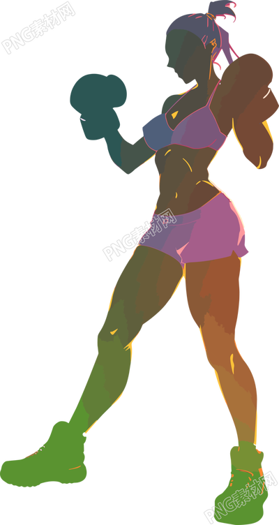 運動女生剪影插畫