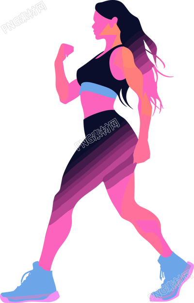 運動女生剪影素材