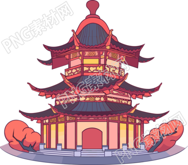 國(guó)風(fēng)閣樓傳統(tǒng)建筑圖形素材