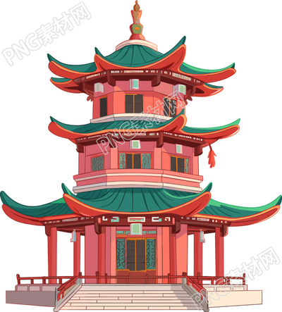 國(guó)風(fēng)閣樓可商用插畫設(shè)計(jì)
