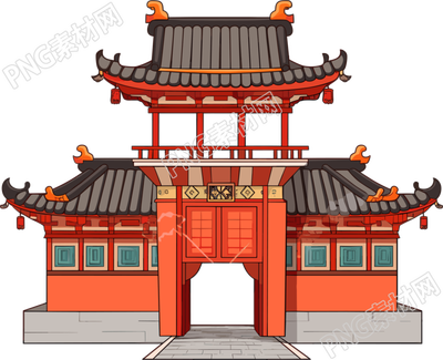國(guó)風(fēng)閣樓透明背景素材