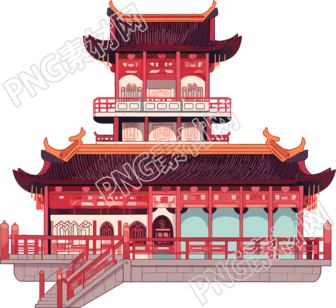 國(guó)風(fēng)閣樓插畫