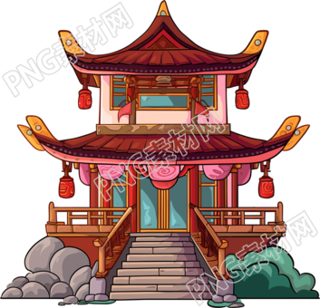 國風(fēng)閣樓創(chuàng)意設(shè)計元素