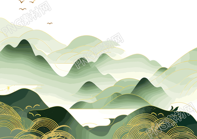 國潮風(fēng)山脈抽象圖形素材