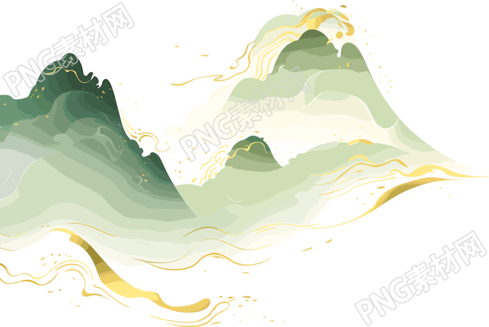 国潮风山脉图形设计抽象插画