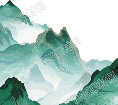 鍍金國潮風(fēng)山脈設(shè)計元素