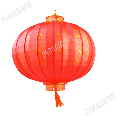 3D紅燈籠中式插圖