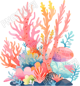 珊瑚卡通插圖
