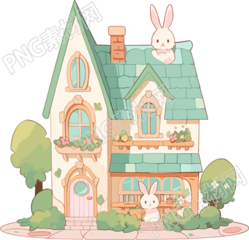 可爱小房子创意设计插画