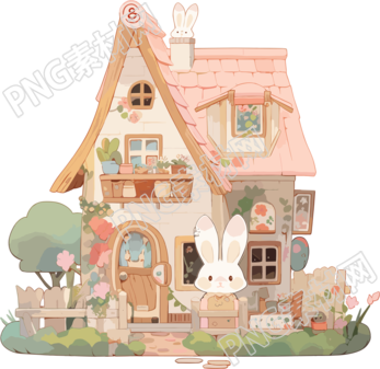 可愛小房子插畫