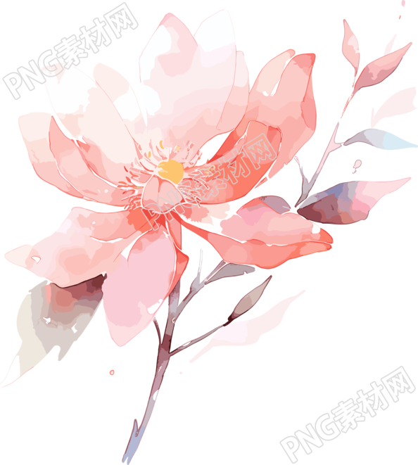 水彩花卉商业设计图形素材