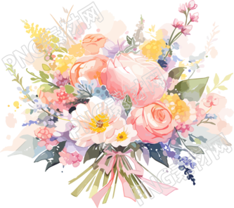 水彩花卉美感插图