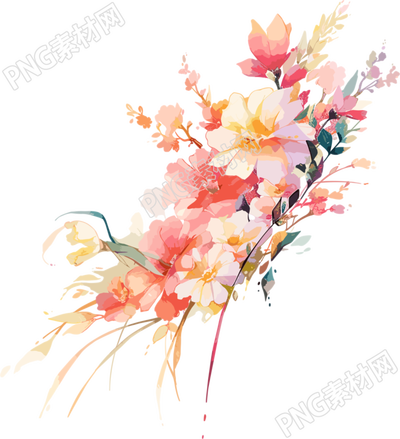 水彩花卉手繪水彩插圖