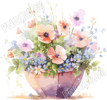 水彩花卉高清插圖