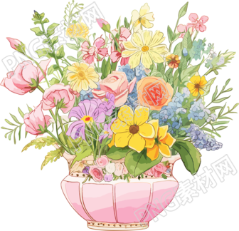 水彩花卉手繪插圖