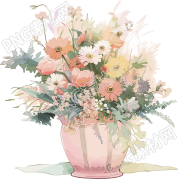 水彩花卉PNG圖形素材
