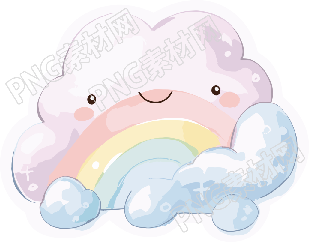 彩虹白云插圖