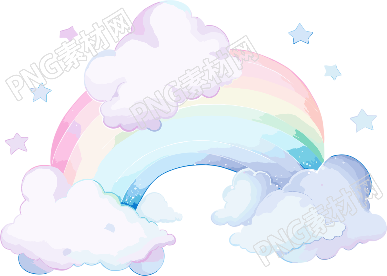 彩虹白云插畫(huà)