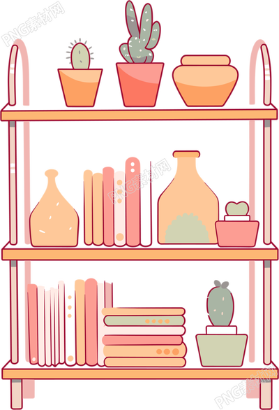 可愛書架矢量插畫素材