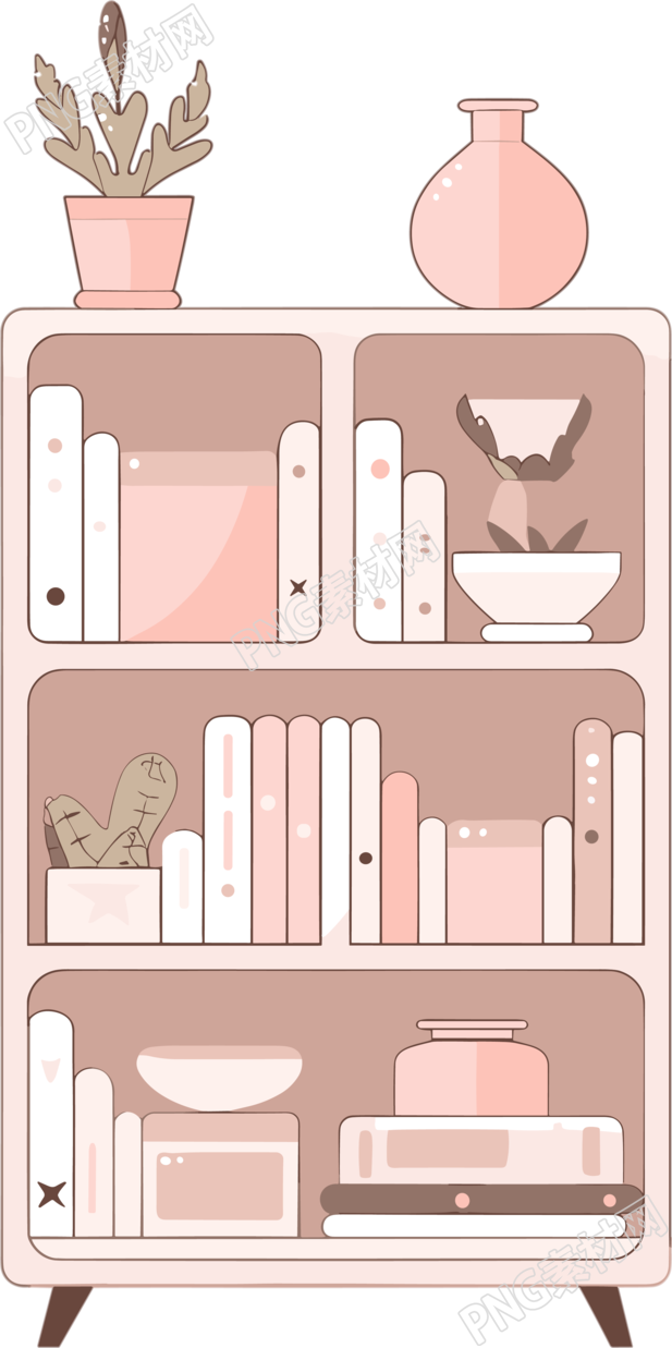 可爱书架创意图形插画