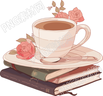 咖啡書籍圖形素材