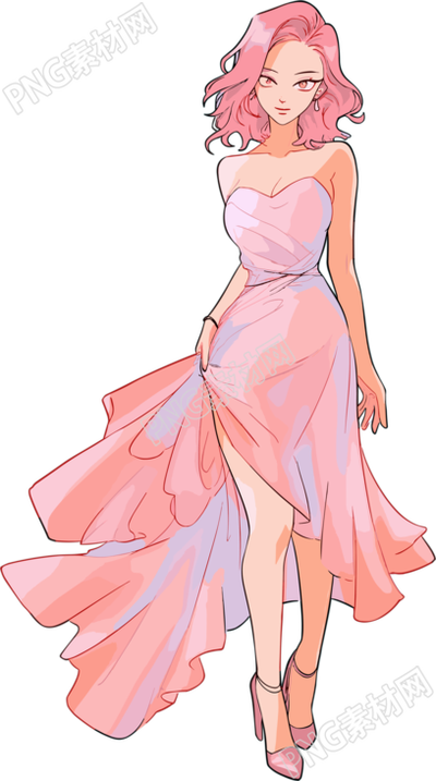 卡通美女插畫圖形素材