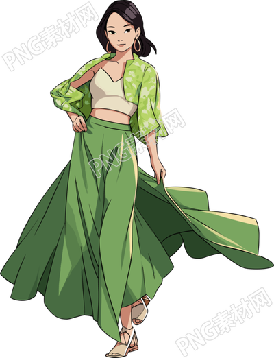 卡通美女插畫元素