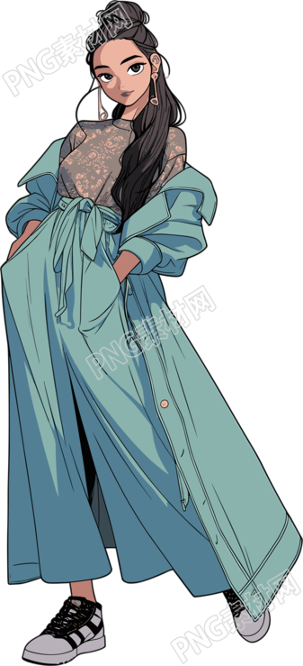 卡通美女插畫素材