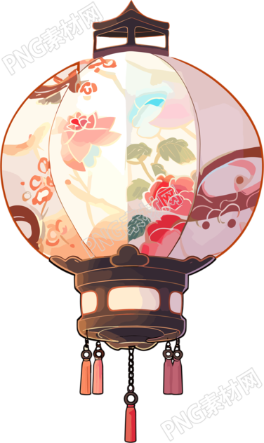 中式燈籠透明背景插圖