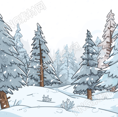 雪景PNG透明背景插图