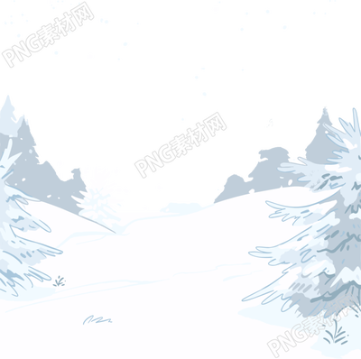 雪景手繪可商用插畫