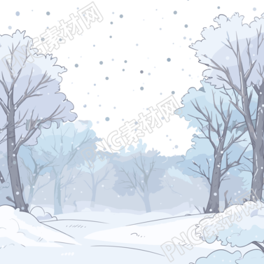 雪景手繪插圖