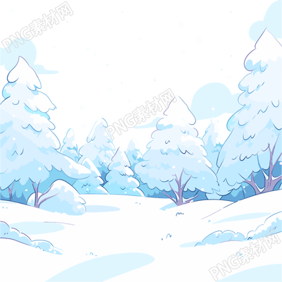 雪景手繪圖形素材